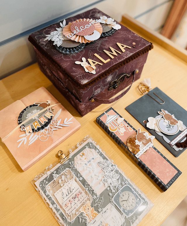 Valise de naissance avec album (20 photos comprises)